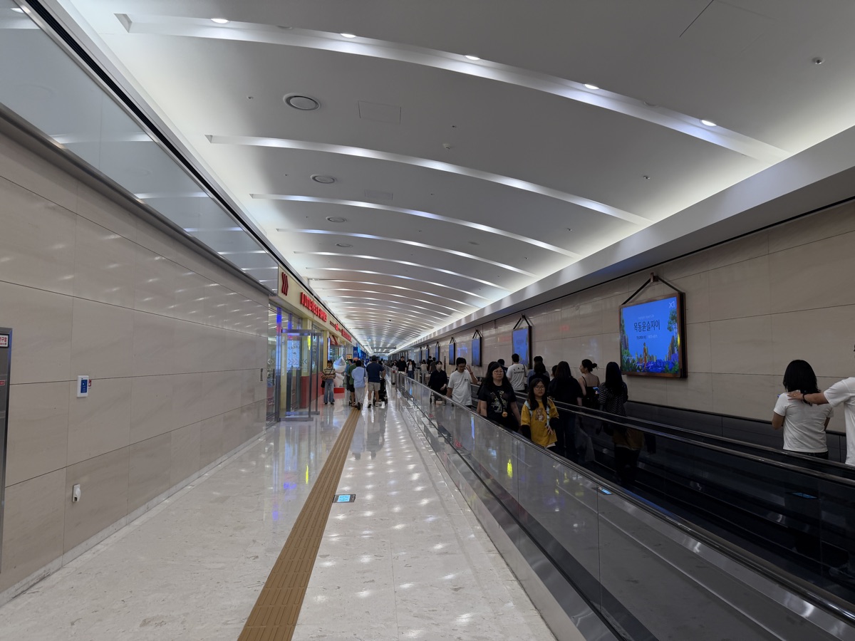 The covered IFC concourse the underground walkway runs straight through, from Yeouido Exit 3.